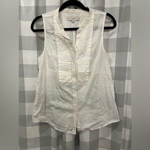 LOFT Cream Sleeveless Blouse